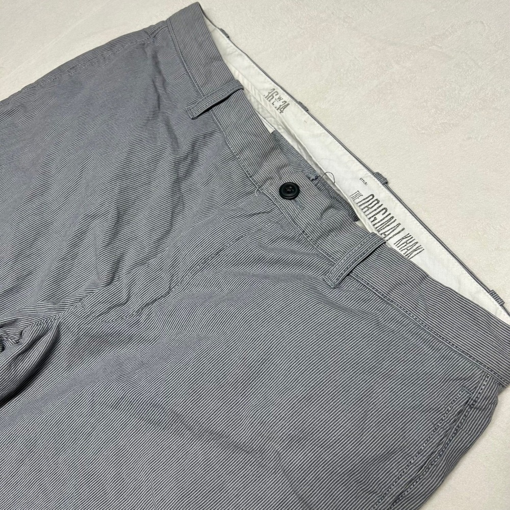 GAP Khakis Mens 36x34 The Original Khaki Pinstripe Blue White Cotton Pants